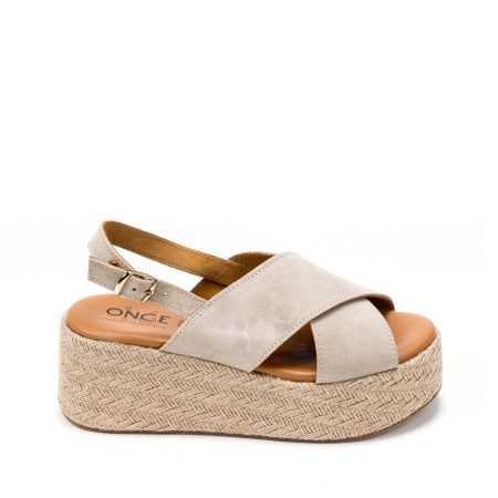 Alternative view of Ženske kožne sandale Once-85361 sive na platformu